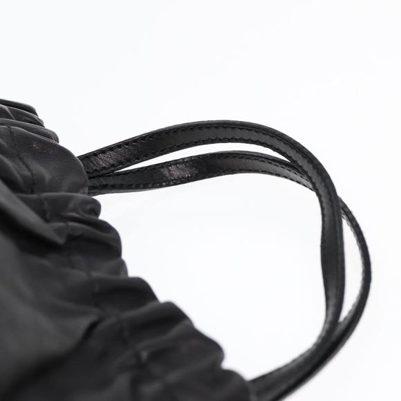 GUCCI Hand Bag Leather 2way Black Gold 212994 Auth ac3216 - Picture 8 of 16